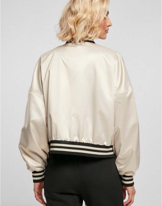 Дамско късо колежанско яке в цвят екрю Ladies Jacket, Urban Classics, Якета - Complex.bg