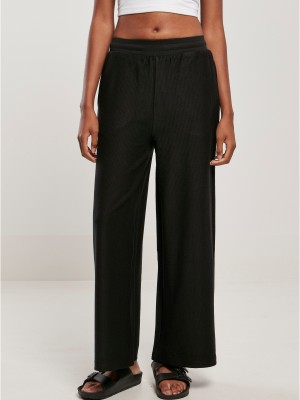 Дамски широк панталон в черен цвят Urban Classics Terry Pants 