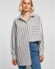 Дамска дълга риза в сиво и бяло Urban Classics Ladies Oversized Stripe Shirt, Urban Classics, Жени - Complex.bg