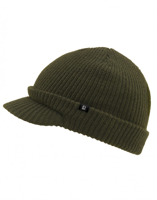 Зимна шапка с козирка в масленозелен цвят Brandit US Shield, Brandit, Шапки бийнита - Complex.bg