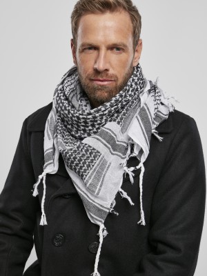 Шал в бяло и черно Brandit Shemag Scarf white/black 
