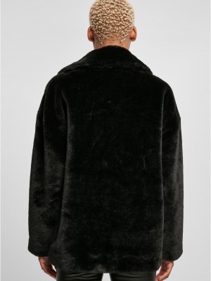 Дамско пухкаво палто в черен цвят Urban Classics Ladies Teddy Дамско пухкаво палто в черен цвят Urban Classics Ladies Teddy