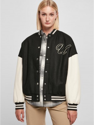 Дамско колежанско яке в черно Urban Classics Ladies College Jacket Дамско колежанско яке в черно Urban Classics Ladies College Jacket