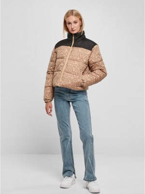 Дамско яке с широка кройка в бежов цвят Urban Classics Ladies AOP Jacket