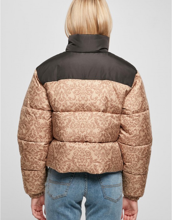 Дамско яке с широка кройка в бежов цвят Urban Classics Ladies AOP Jacket, Urban Classics, Якета - Complex.bg