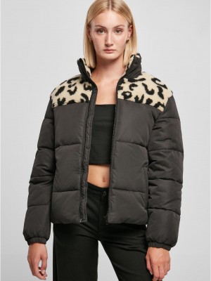 Дамско яке с широка кройка в черен цвят Urban Classics Ladies AOP Jacket Дамско яке с широка кройка в черен цвят Urban Classics Ladies AOP Jacket