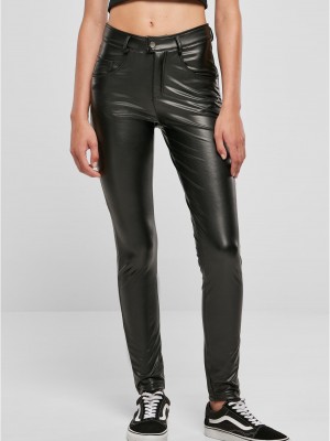 Дамски кожен панталон в черен цвят Urban Classics Ladies Leather Pants