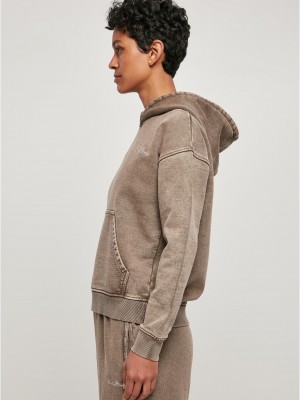 Дамски суичър с качулка в кафяв цвят Urban Classics Terry Hoody