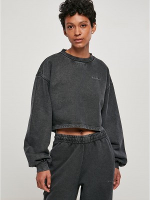 Дамска къса блуза с дълги ръкави в черен цвят Urban Classics Terry Дамска къса блуза с дълги ръкави в черен цвят Urban Classics Terry