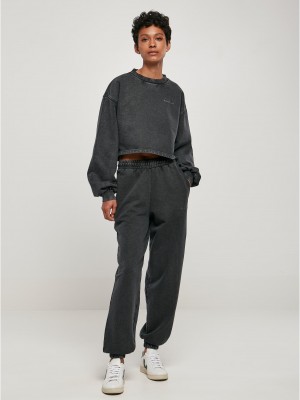 Дамска къса блуза с дълги ръкави в черен цвят Urban Classics Terry Дамска къса блуза с дълги ръкави в черен цвят Urban Classics Terry