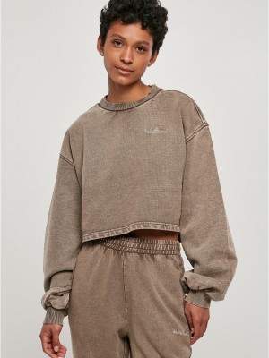 Дамска къса блуза с дълги ръкави в кафяв цвят Urban Classics Terry Дамска къса блуза с дълги ръкави в кафяв цвят Urban Classics Terry