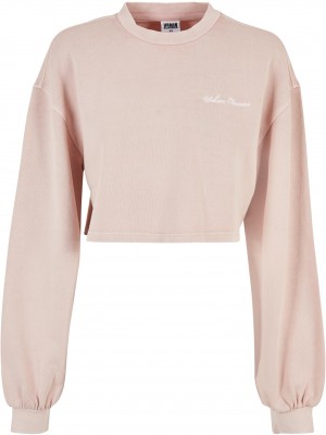 Дамска къса блуза с дълги ръкави в розов цвят Urban Classics Terry Дамска къса блуза с дълги ръкави в розов цвят Urban Classics Terry