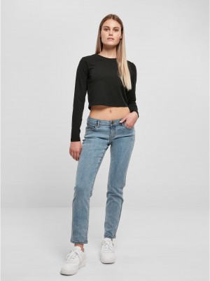 Дамски дънки с ниска талия в син цвят Urban Classics Ladies Denim Pants