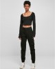 Дамска къса блуза с дълги ръкави в черен цвят Urban Classics Corsage Longsleeve, Urban Classics, Блузи - Complex.bg
