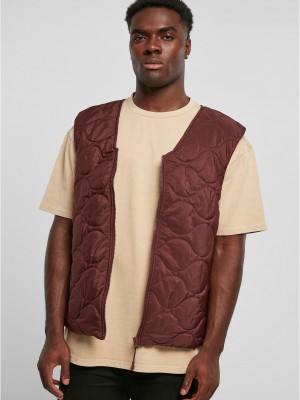 Мъжки елек в тъмночервен цвят Urban Classics Zipped Gilet Мъжки елек в тъмночервен цвят Urban Classics Zipped Gilet