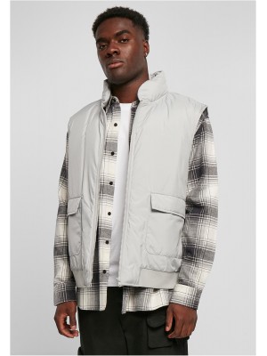 Мъжка грейка в светлосив цвят Urban Classics Clean Puffer Vest Мъжка грейка в светлосив цвят Urban Classics Clean Puffer Vest
