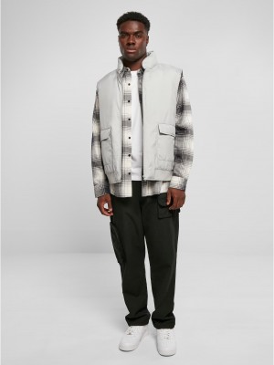 Мъжка грейка в светлосив цвят Urban Classics Clean Puffer Vest Мъжка грейка в светлосив цвят Urban Classics Clean Puffer Vest