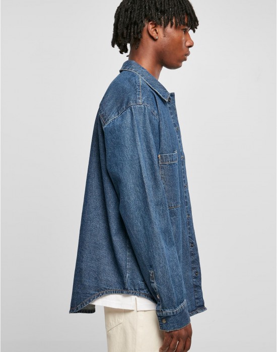 Мъжка дънкова риза в син цвят Urban Classics Oversized Denim Pocket Shirt, Urban Classics, Ризи - Complex.bg