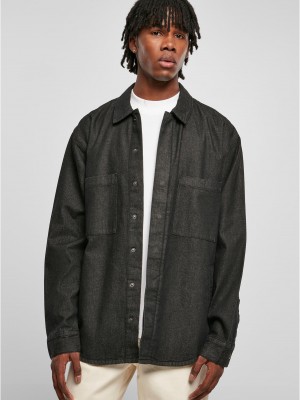 Мъжка дънкова риза в черен цвят Urban Classics Oversized Denim Pocket Shirt