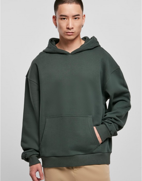 Мъжки суичър с качулка в тъмнозелен цвят Urban Classics Hoody bottlegreen, Urban Classics, Суичъри - Complex.bg