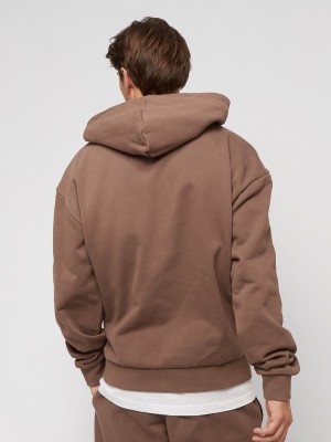 Мъжки суичър с качулка в кафяв цвят Urban Classics Hoody bark