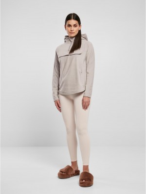 Дамски поларен суичър с качулка в светлосив цвят Urban Classics Ladies Fleece Hoody 