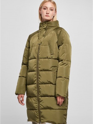 Дамско дълго яке в цвят маслина Urban Classics Puffer Coat Дамско дълго яке в цвят маслина Urban Classics Puffer Coat