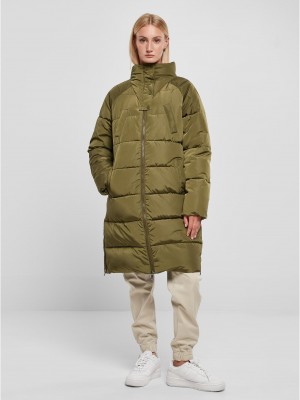 Дамско дълго яке в цвят маслина Urban Classics Puffer Coat Дамско дълго яке в цвят маслина Urban Classics Puffer Coat