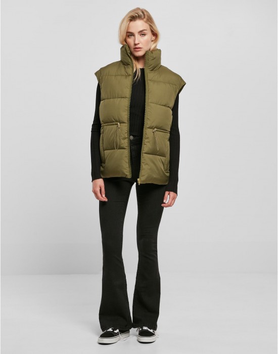 Дамска грейка в цвят маслина Urban Classics Ladies Puffer Vest, Urban Classics, Якета - Complex.bg