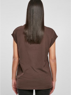 Дамска тениска с паднали ръкави в кафяв цвят Urban Classics Ladies Organic Tee