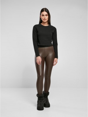 Дамски кожен клин в кафяв цвят Urban Classics Ladies Faux Leggings Дамски кожен клин в кафяв цвят Urban Classics Ladies Faux Leggings