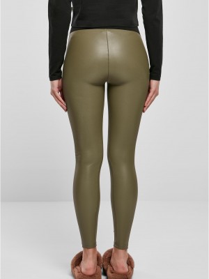 Дамски кожен клин в цвят маслина Urban Classics Ladies Faux Leggings Дамски кожен клин в цвят маслина Urban Classics Ladies Faux Leggings