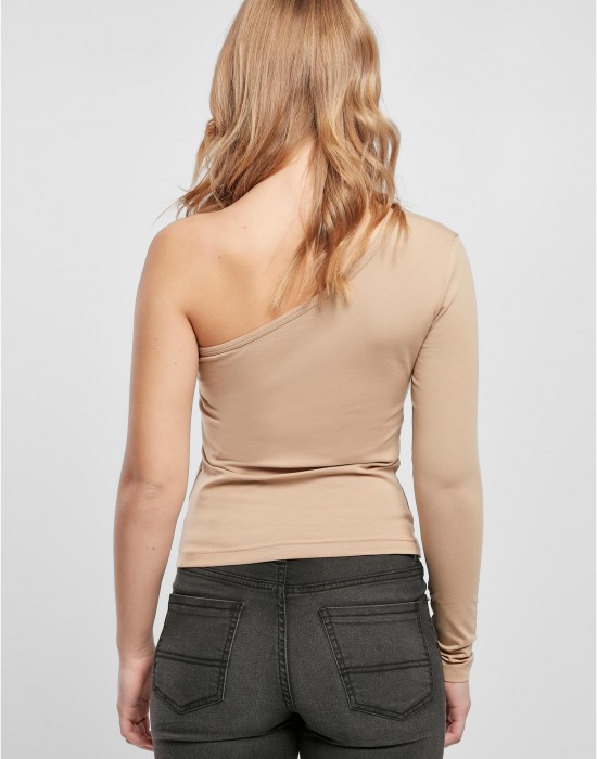 Дамска блуза с един ръкав в бежов цвят Urban Classics Asymmetric, Urban Classics, Блузи - Complex.bg