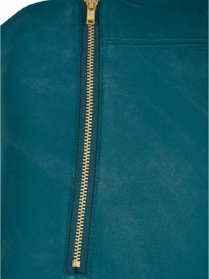 Дамски кожен панталон в цвят тюркоаз Urban Classics Ladies Pants