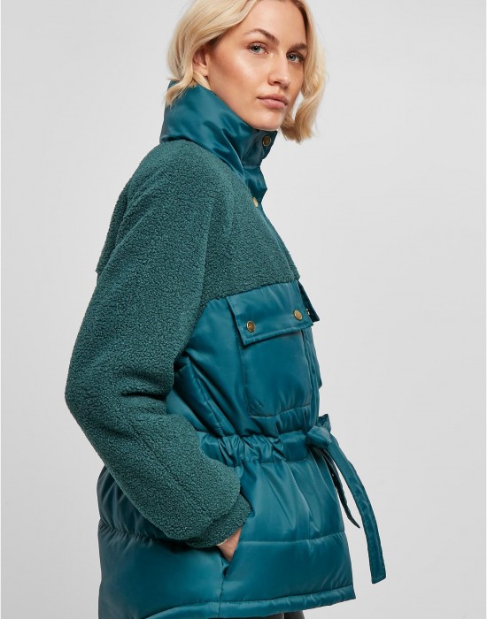 Дамско зимно яке в цвят тюркоаз Urban Classics Ladies Puffer Jacket, Urban Classics, Якета - Complex.bg