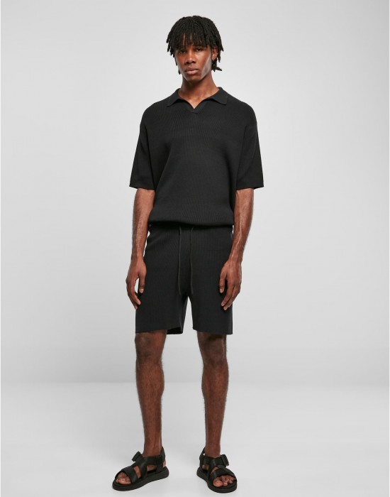 Мъжки къси панталони в черен цвят Urban Classics Ribbed Shorts, Urban Classics, Къси панталони - Complex.bg
