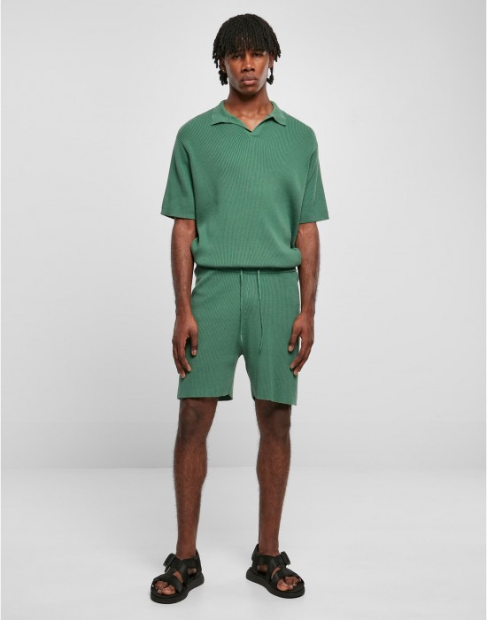 Мъжки къси панталони в зелен цвят Urban Classics Ribbed Shorts, Urban Classics, Къси панталони - Complex.bg