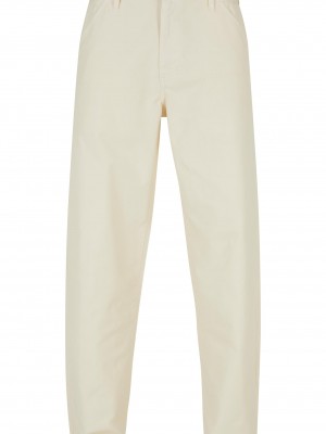 Мъжки панталони в цвят екрю Urban Classics Canvas