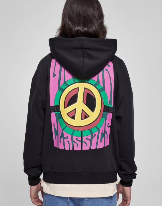 Мъжки суичър с качулка в черен цвят Urban Classics Peace Hoody, Urban Classics, Суичъри - Complex.bg