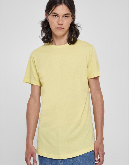 Мъжка дълга тениска в светложълт цвят Urban Classics Shaped Long Tee, Urban Classics, Тениски - Complex.bg