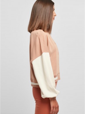 Дамско колежанско яке в цвят праскова Urban Classics College Terry Дамско колежанско яке в цвят праскова Urban Classics College Terry
