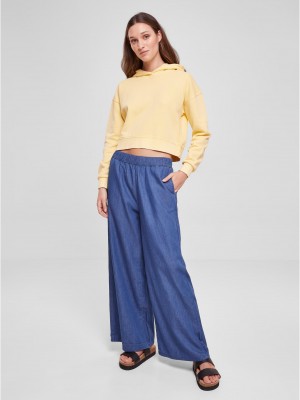 Дамски къс суичър с качулка в жълт цвят Urban Classics Terry Hoody