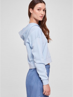 Дамски къс суичър с качулка в светлосин цвят Urban Classics Terry Hoody