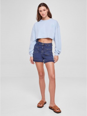 Дамска къса блуза в светлосин цвят Urban Classics Ladies Terry Дамска къса блуза в светлосин цвят Urban Classics Ladies Terry