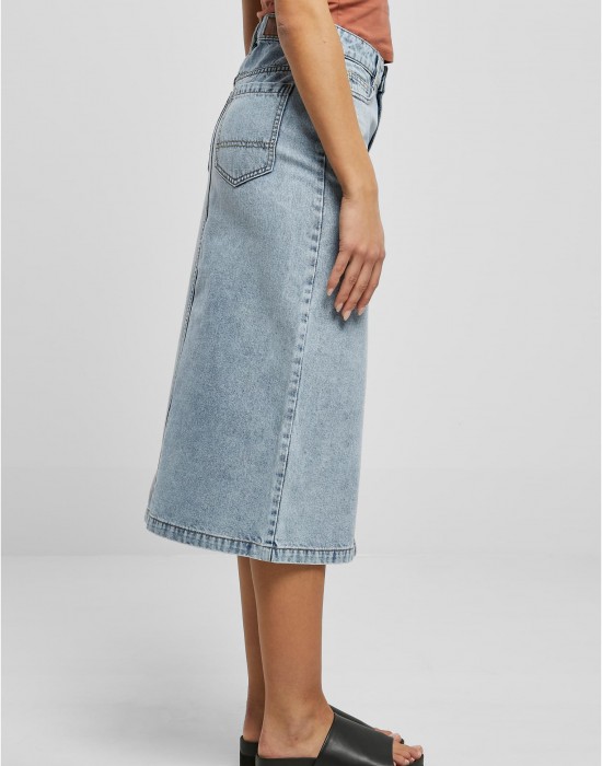 Дамска дълга дънкова пола в син цвят Urban Classics Denim Skirt, Urban Classics, Поли - Complex.bg