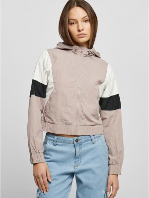 Дамско късо пролетно яке с качулка в светлобежов цвят Urban Classics Crinkle Jacket Дамско късо пролетно яке с качулка в светлобежов цвят Urban Classics Crinkle Jacket