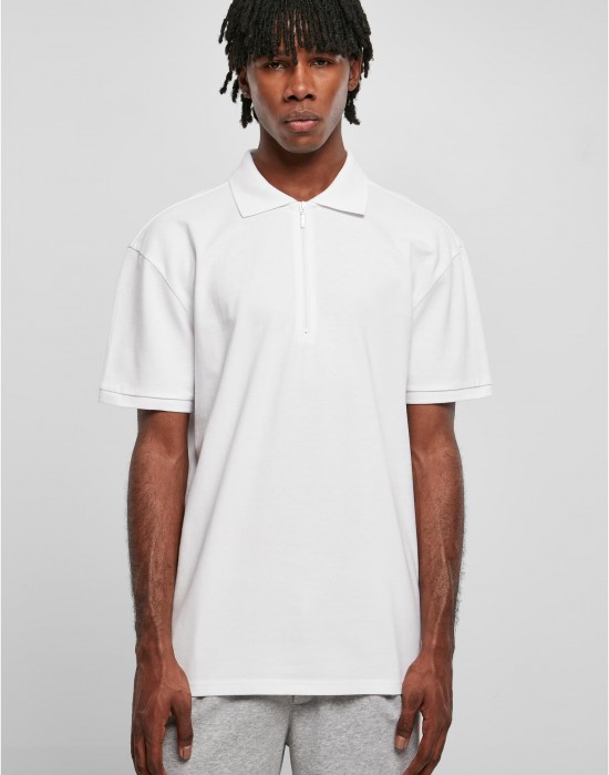 Мъжка тениска с яка в бял цвят Urban Classics, Urban Classics, Тениски - Complex.bg