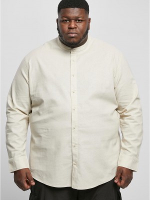 Мъжка ленена риза в цвят екрю Urban Classics Linen Shirt