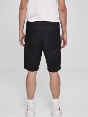 Мъжки къси ленени панталони в черен цвят Urban Classics Cotton Shorts