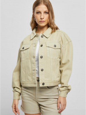 Дамско дънково яке в бежов цвят Urban Classics Denim Jacket Дамско дънково яке в бежов цвят Urban Classics Denim Jacket